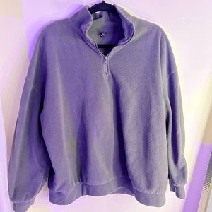 🩶grey fleece pullover zip-up
